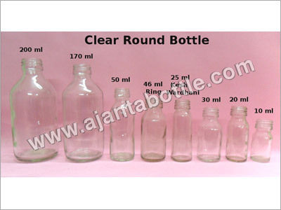 Clear Round Amber Bottles Hardness: Rigid