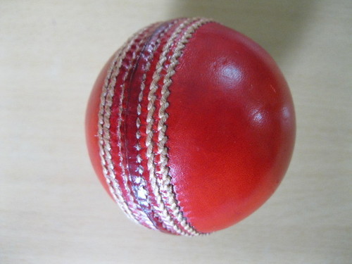 Cricket Balls - Leather, International Size, Hand-Stitched Seam | Cork Core, Ring Pass, 50 Overs Durability