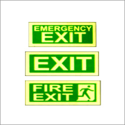 Fire Exit Glow Signage - Photoluminescent, Variable Size, Green | Emergency Guidance, Clear Visibility, Durable Materials