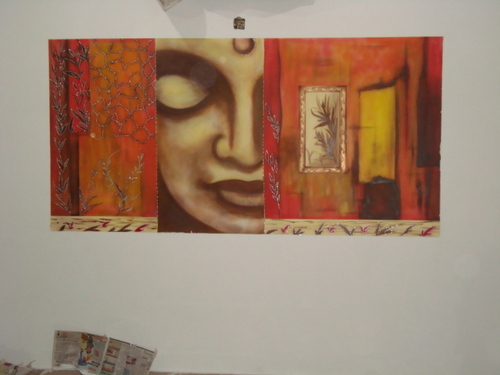 Face Art - Canvas 24x36 Inches Orange, Giclée Print, Vibrant Colors, Durable, Easy to Hang