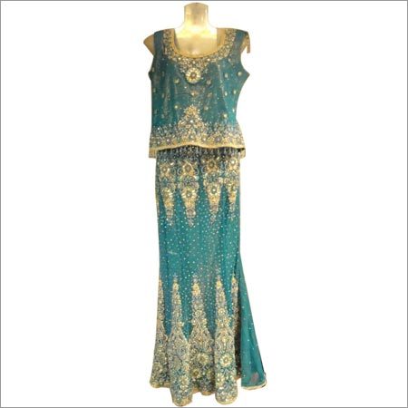 Crystal Green Lehngas