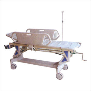 Alloyed Aluminium Stretcher Trolley - 180x60x80cm, Manual Crank Height Adjustment | Central Lock Brake, Removable Side Rails, Swivel Wheels