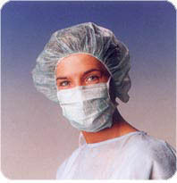 Blue Hospital Head Cap With Face Mask