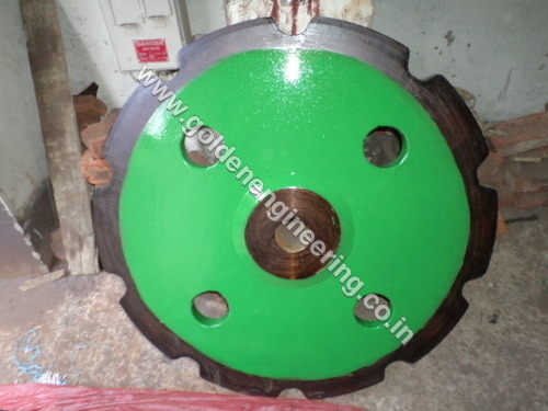 Conveyor Chain Sprocket - Cast Steel, 5" to 100" OD, 4" to 12" Pitch, Flame Hardened Teeth, Bolted Mounting, Painted Finish