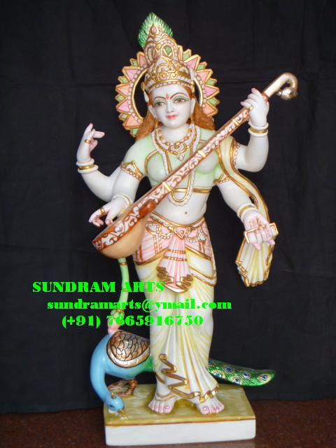 Saraswati marble statue