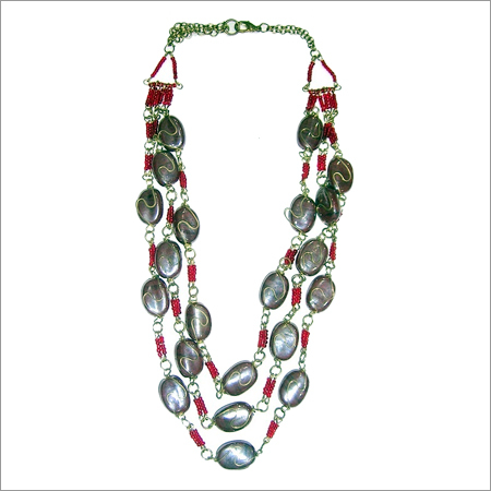 Designer Imitation Jewelry - Metal Beads, 18 Inches, Red | Stylish Design, Impeccable Finish, Multi-Strand Style