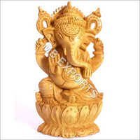 Auspicious Ganesha Wood Statue