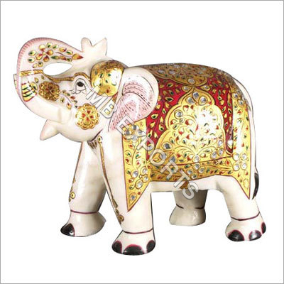 White Handcrafted Marble Elephant