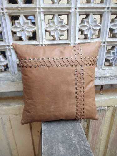 Tan Leather  Handmade Cushion Cover