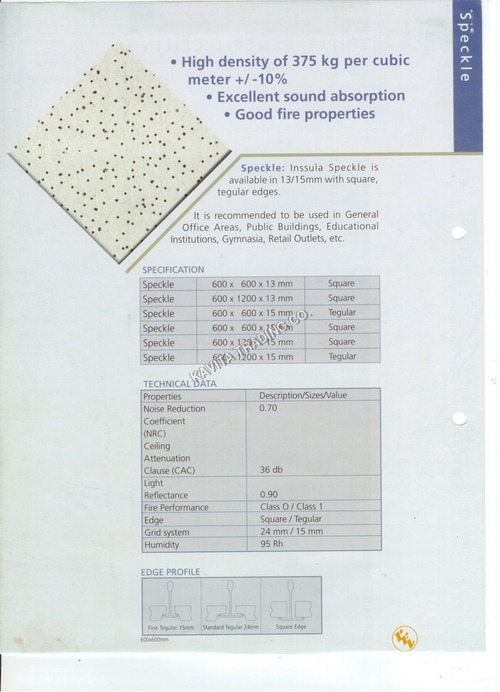 Insulation Roof Ceiling Tiles By KAVITA TRADING CO.