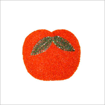 Coin Purse - Fabric, 3x3 Inches, Orange | Kiss Lock Closure, Two Compartments, Beaded Embellishments, Compact and Durable Design