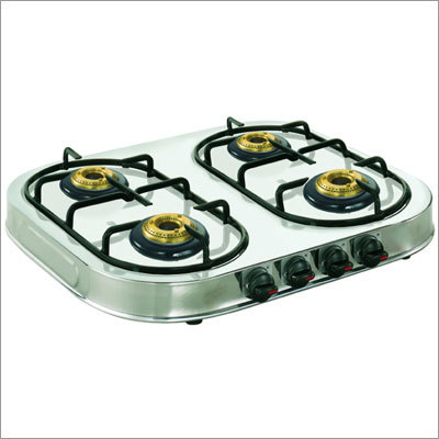 Portable 4 Gas Stove Burner - Stainless Steel 40x30x10 cm, Four Burners, Portable, Dust Cover, Easy Cleaning