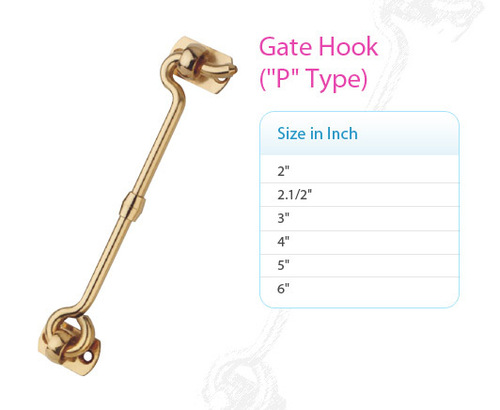 Brass Gate Hook P Type
