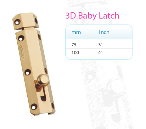 Brass 3D Baby Latch