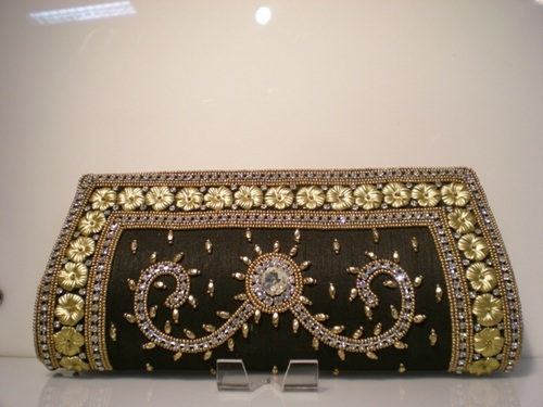 Black Zircon Crystal Handbag Clutch Wedding Purses