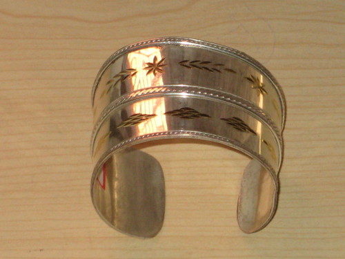 Cuffling - Brass 2x1 Inches, Polished Finish | Handcrafted, Stone Accents, Elegant Wrist Adornment