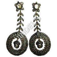 Rose Cut Diamond Drop Earrings