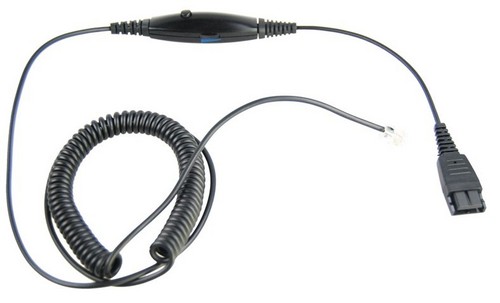 वॉल्यूम कंट्रोलर के साथ RJ11 जैक हेडसेट केबल