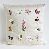 Pillow Cover - Cotton, 16x16 Inches, Beige | Floral Embroidery, Soft Fabric, Invisible Zipper Closure