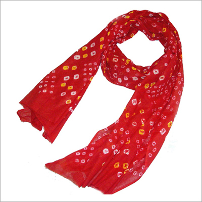 Red Cotton Tie Dye Scarf