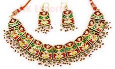 Lac Necklace - Lac & Metal, 16-18 Inches, Multicolor | Elegant Design, Durable, Stylish Accessory, Adds Confidence