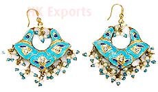 Lac Earrings - Lacquer 2x1 Inches Teal, Elegant Stylish Durable Accessory