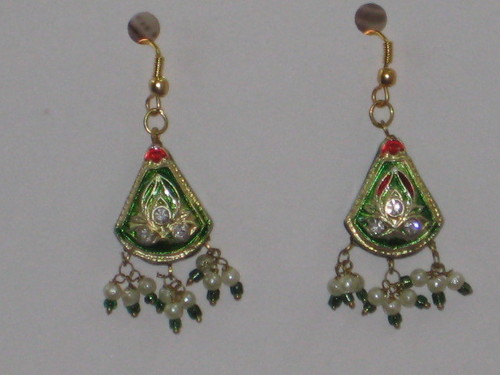 Lac Earrings - Lacquer Pearl, 50mm, Green | Elegant Design, Stylish Accessory, Adds Sparkle, Boosts Confidence
