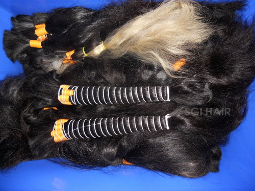 Temple Raw Indian Single Drawn Bulk Human Hair Length: 23-26" Inch (In)