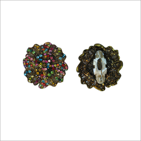 Saree Pin - Metal & Bead Material, 25-30 mm Diameter, Multicolor Design | Durable, Elegant, Secure Hold, Fine Craftsmanship, Polished Finish