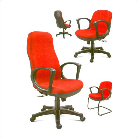 Project Series - Fabric And Metal, Red | Ergonomic Design, Swivel Function, Adjustable Height, Comfortable Seating, Back Support
