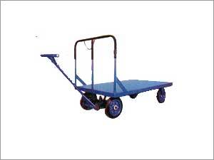 Platform Trolley - Steel Frame, Four Rubber Wheels, Adjustable Handle Height | High Load, Durable Build, Easy Maneuverability, Stable Platform