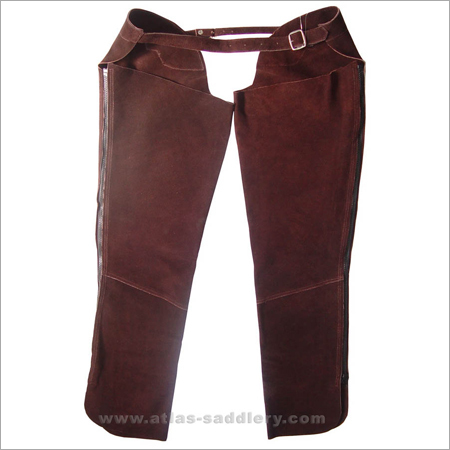 Leather Chaps - High-Quality Suede, Sizes XS-XXL, Available in Black, Brown, Tan - Stylish Design with Zips and Buttons