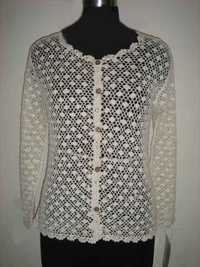 Crochet Blouse - Cotton, Size S-xl, Off-white | Hand Wash, Button Closure, Long Sleeve, Breathable Fabric, Elegant Design, Fine Stitching, Perfect Fitting, Versatile Style