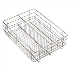 Partition Drawer Basket - Steel 15-21x20-24x4-8 Inches Adjustable Partition Chrome Finish