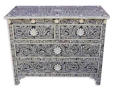 Silver Inlay Drawer Chest