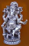 Silver God Statues - Silver Alloy , 12 Inches Height, Polished Finish | Elegant Design, Intricate Detailing, Spiritual Significance, Traditional Art