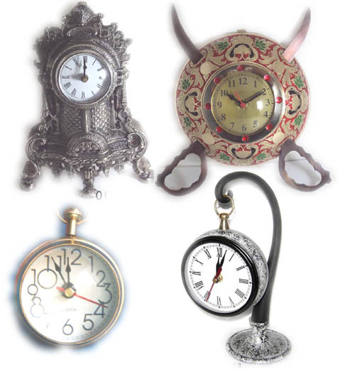 Metal Table Clock Antique Finish