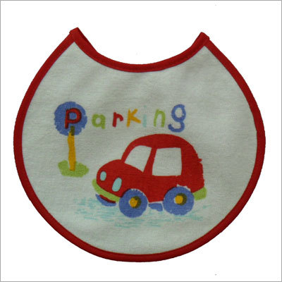 White With Red Baby Bib