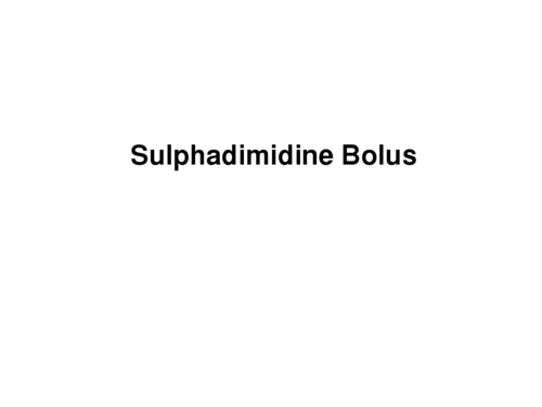 Sulphadimidine Bolus