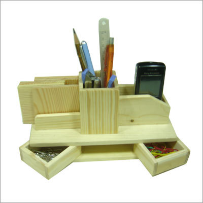 Wood Multi Pine Wooden Pen Stand