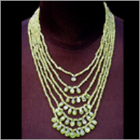 Semi Precious Stone String Green Necklace
