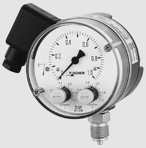 Pressure gauge cum switch for heavy measuring conditions