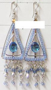 Earrings - Metal Beads, 50x30 mm, Blue | Stylish Design, Elegant Look, Lightweight, Durable