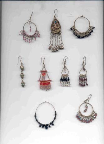 Earrings - Metal Beaded, Variable Size, Silver, Hook Fastening | Stylish, Trendy, Versatile Hoop Drop Accessory for Women