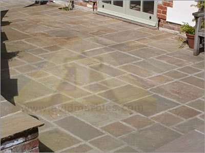 Raj Green Sandstone - Natural Sandstone Slabs & Tiles 15-50mm, Various Finishes | Waterproof, UV Resistant, Crack Resistant, Customizable Edges