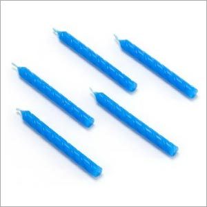 Blue Candles - Wax, 10cm x 0.5cm, Blue | Long-Lasting, Bright-Flame, Even-Burn, Scented, Elegant Design, Cotton Wick, 6 Pack