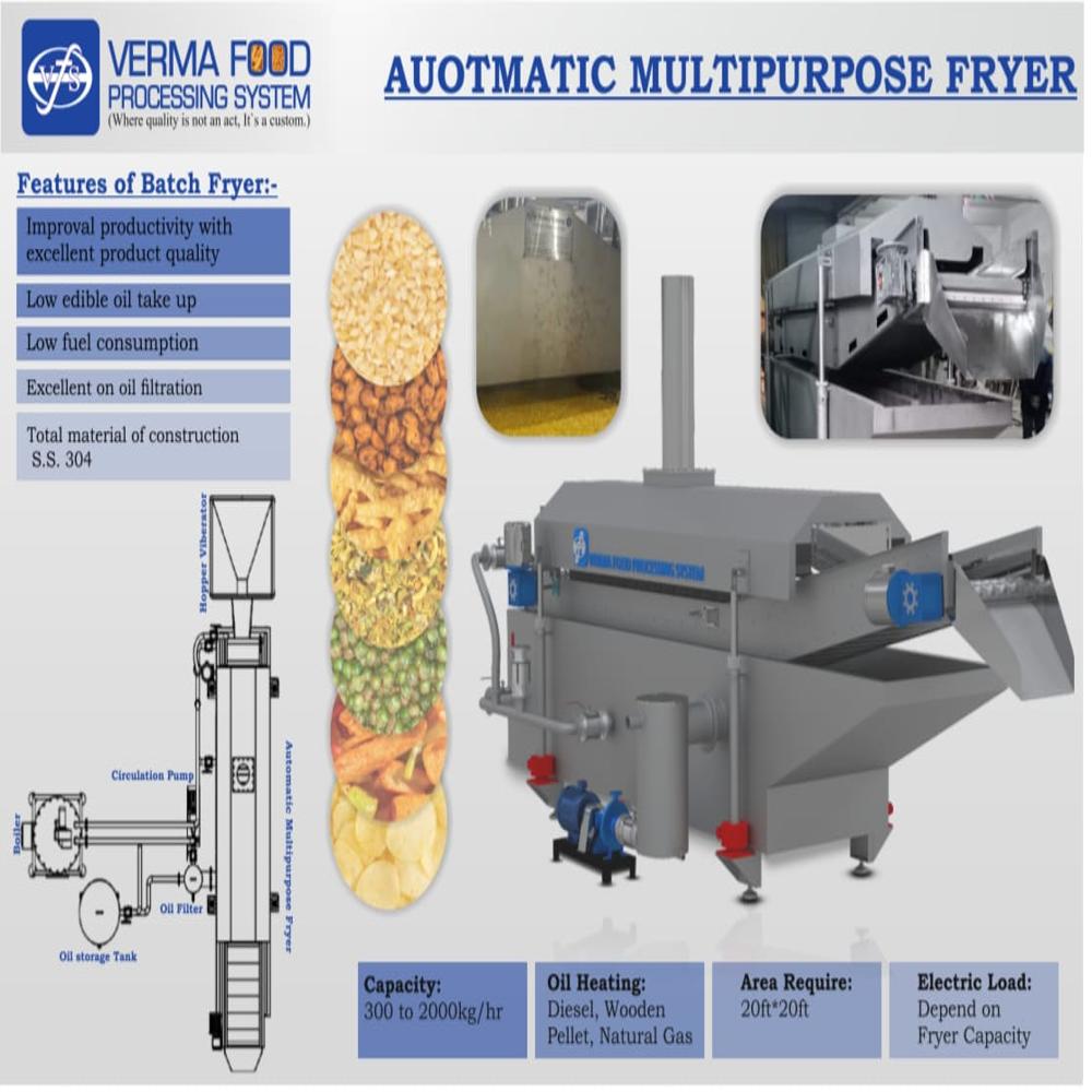 Automatic Continuous Multipurpose Fryer - Belt Diameter: 20mtr  Meter (m)