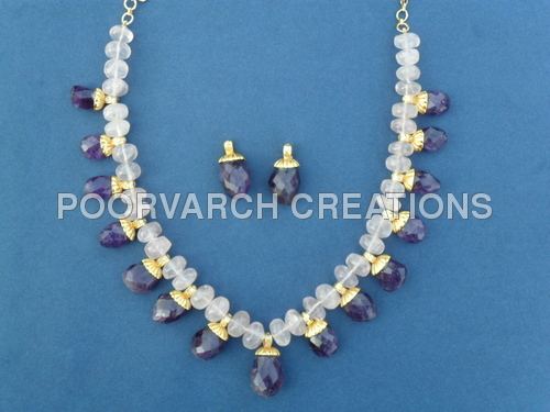 Amethyst Tumbled Necklace Set
