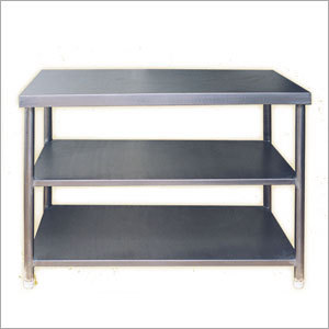 SS Table with 2 bottom shelf