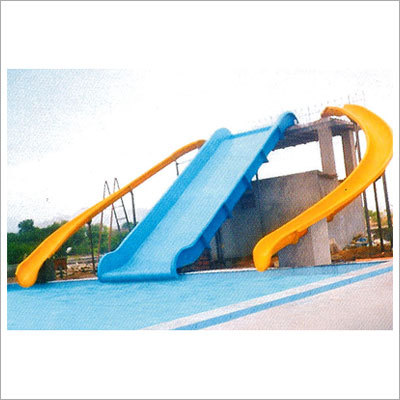 Water Slides - FRP Material Customizable Dimensions Blue Color | Family Fun Non-Slip Surface Dark Atmosphere Water Park Use
